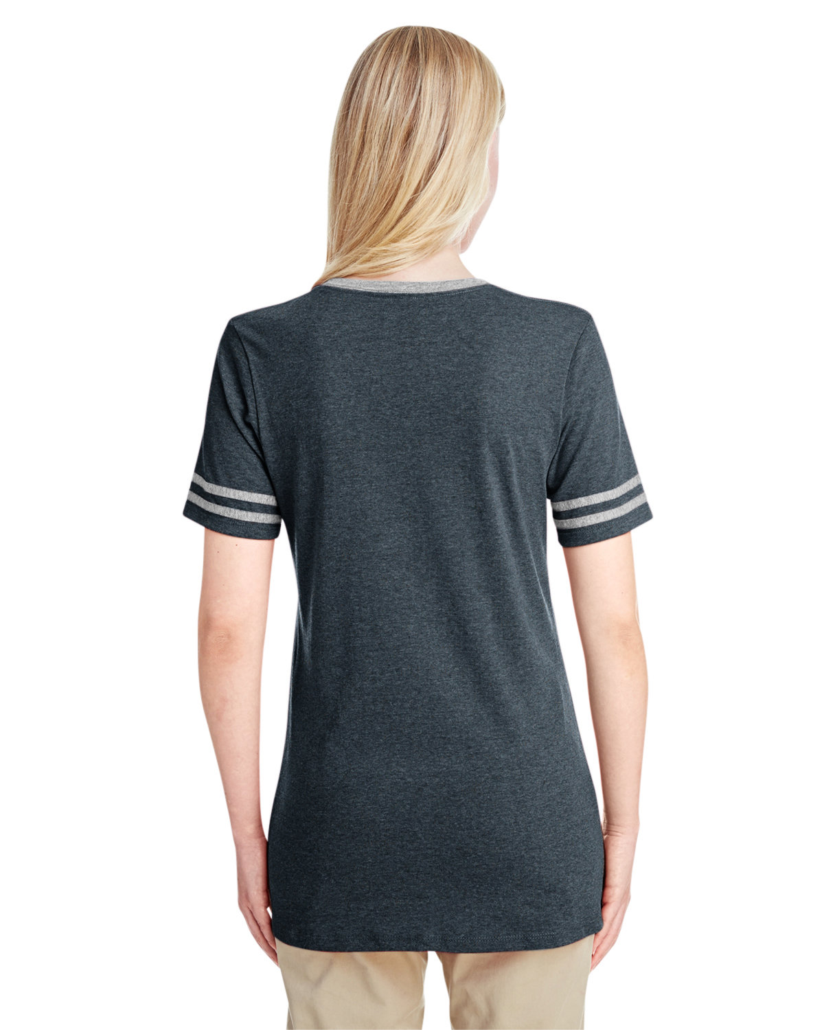 Ladies' TRI-BLEND Varsity V-Neck T-Shirt - Image 2