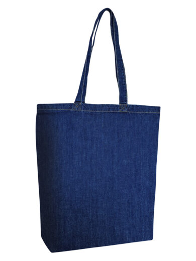Cotton Denim Gusseted Tote Bag