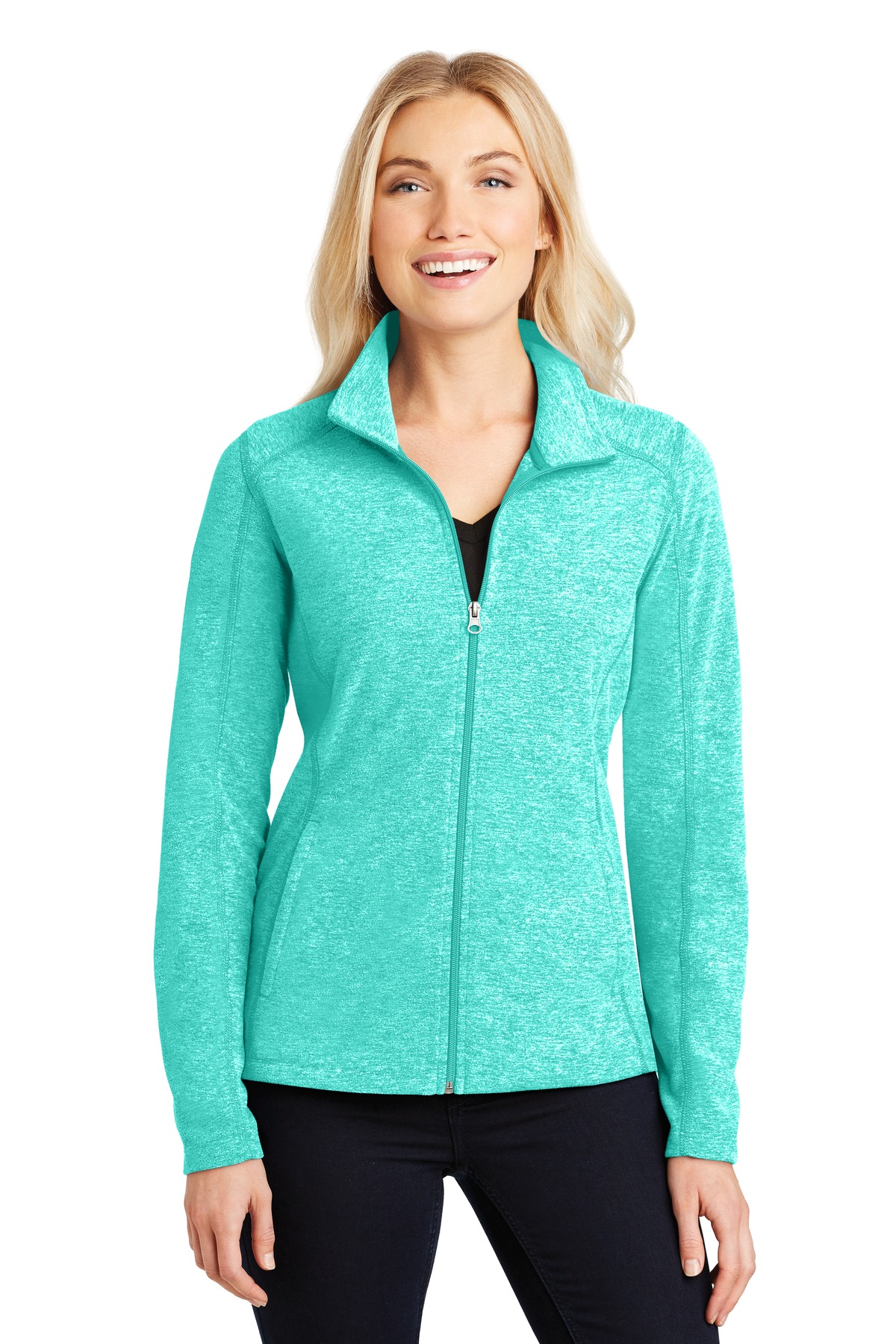Port Authority ® Women's Heather Microfleece Full-Zip Jacket. L235