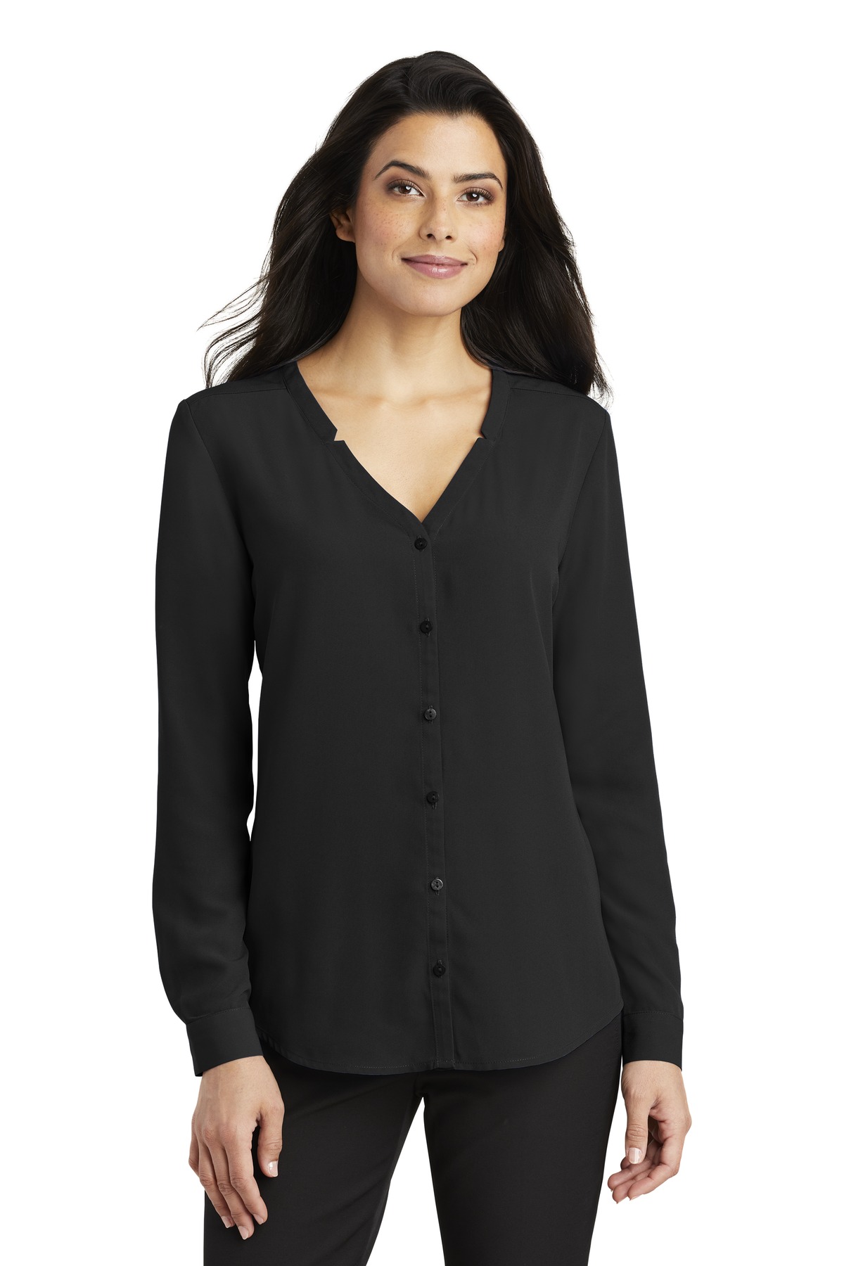 Port Authority ® Women's Long Sleeve Button-Front Blouse. LW700