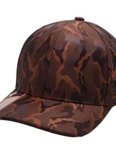 PB270TX Shiny Camo Perforated Texas Flag Embroidery Visor [B.Orange/B.Orange]