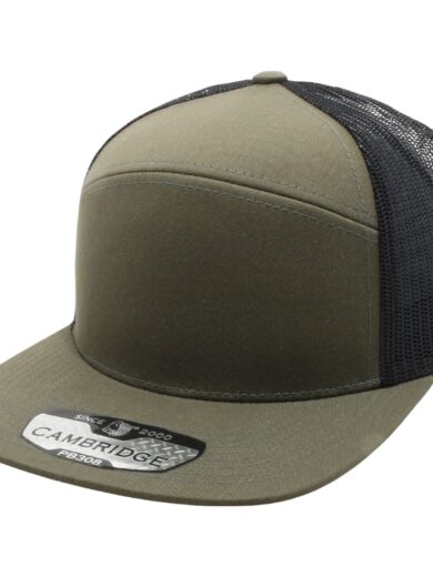 PB308 Pitbull Cambridge 6 Panel Camper Mesh Back Snapback [Olive/Black]