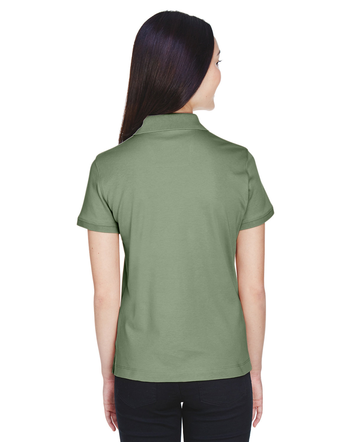 Ladies' Solid Perfect Pima Interlock Polo - Image 2