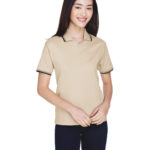 Ladies' Tipped Perfect Pima Interlock Polo