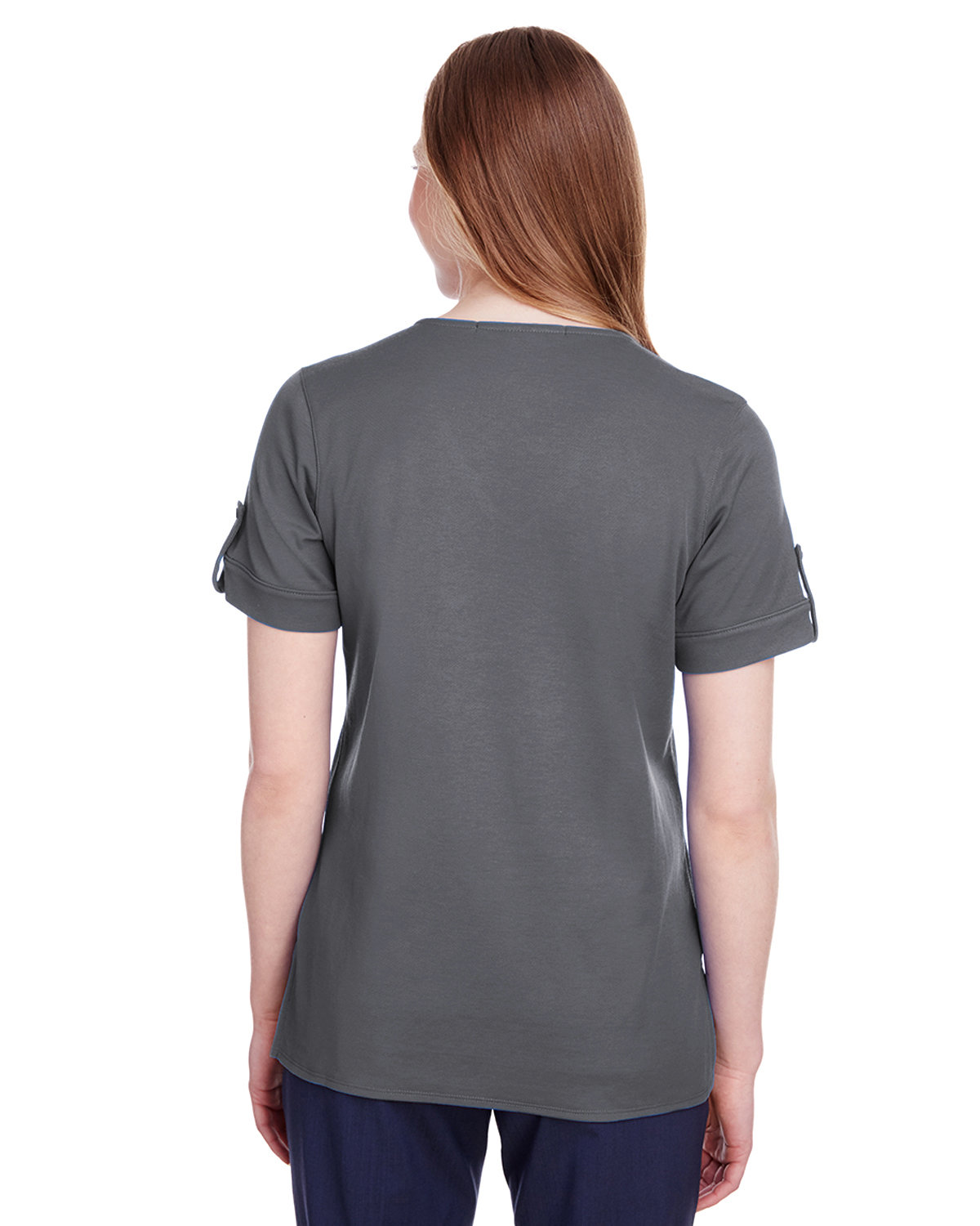 CrownLux Performance Ladies' Plaited Rolled-Sleeve Top - Image 2