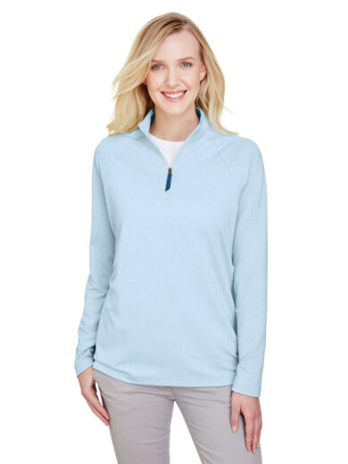 CrownLux Performance  Ladies' Clubhouse Micro-Stripe Quarter-Zip