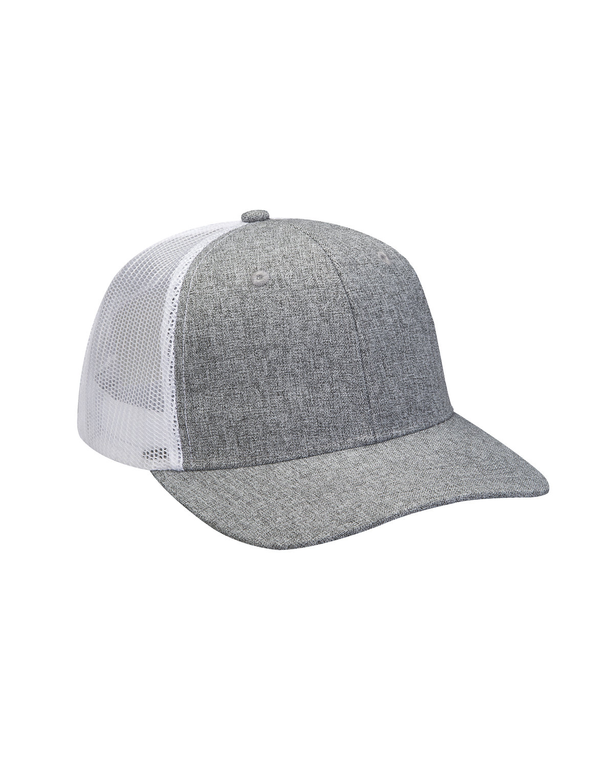 Heather Woven/Soft Mesh Trucker Style Cap