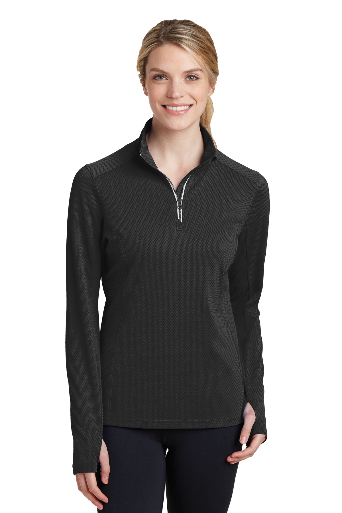 Sport-Tek ® Women's Sport-Wick ® Textured 1/4-Zip Pullover. LST860