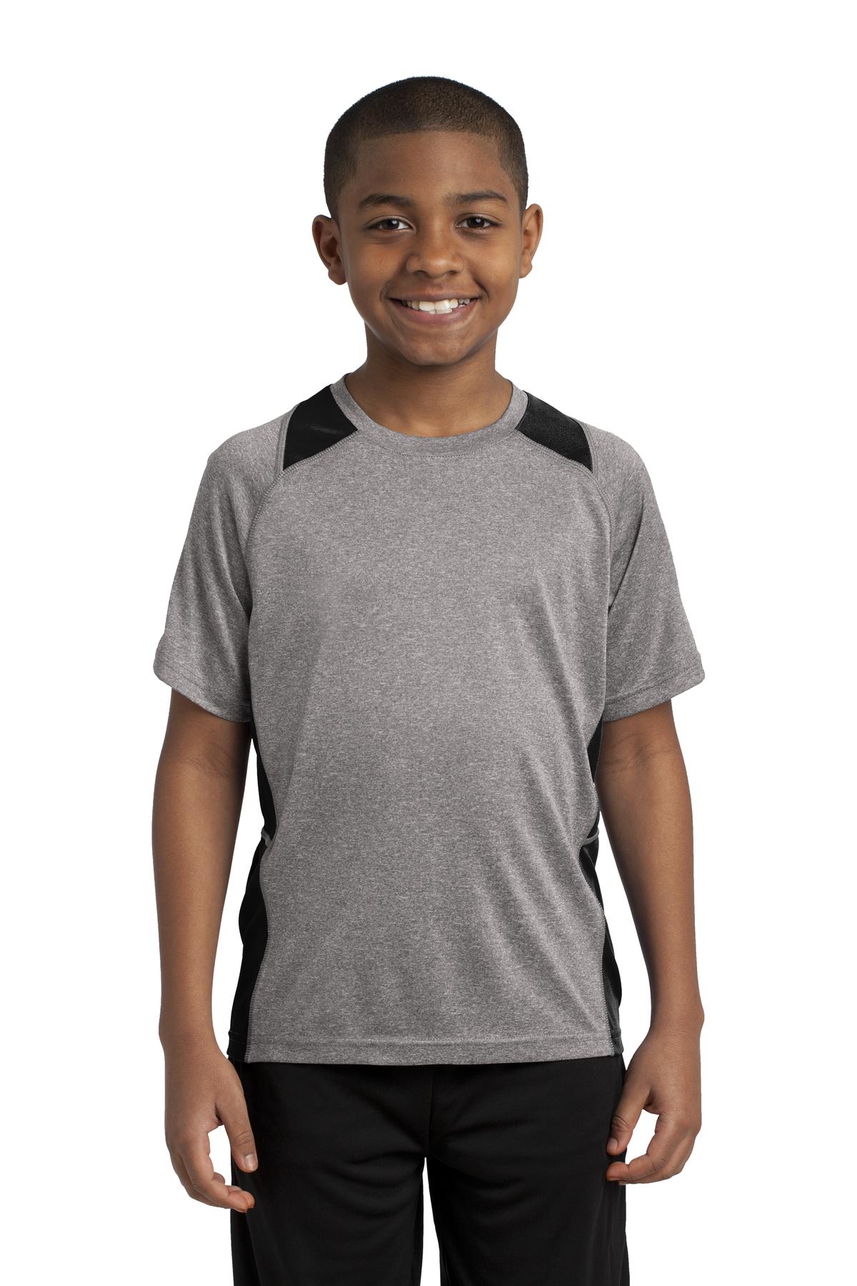 Sport-Tek ® Youth Heather Colorblock Contender Tee. YST361